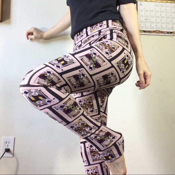 Lularoe One Size Leggings Playing Cards Queen - Picture 7 of 7